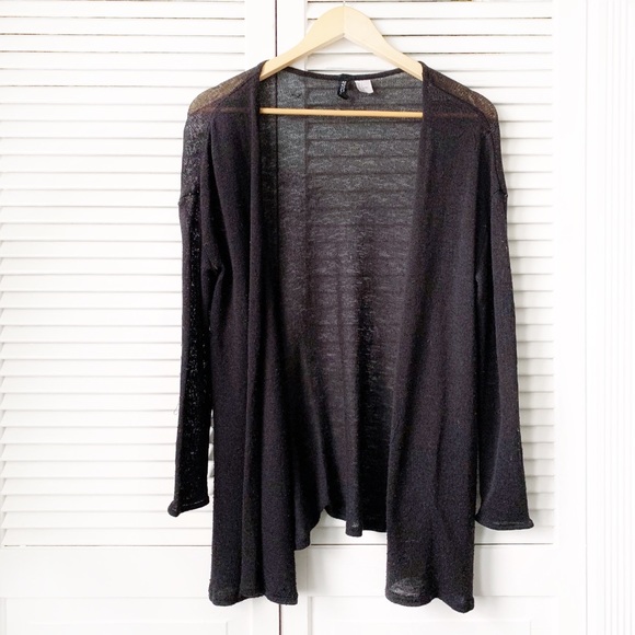 mesh sleeve cardigan